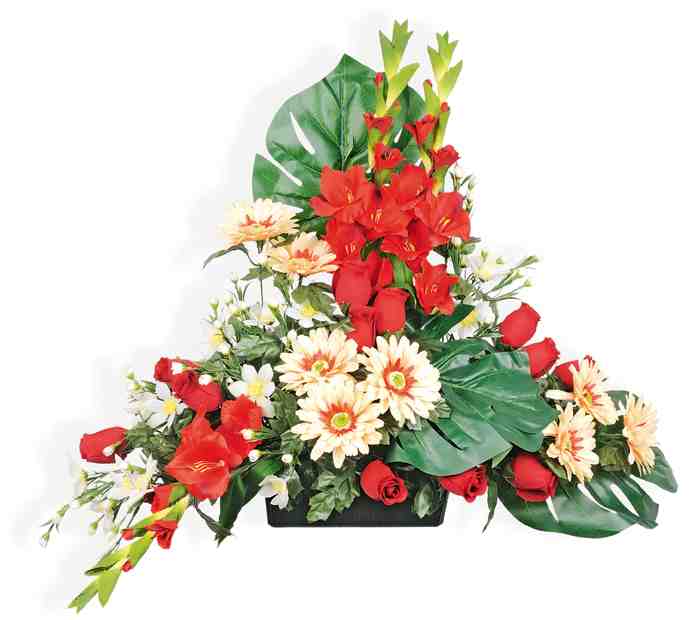 fleur jardinière pour décès ou enterrement