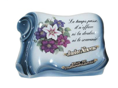 Plaque funéraire en Porcelaine